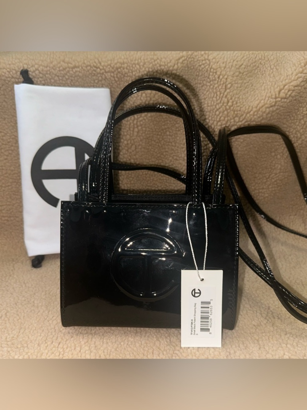 NWT Telfar Small Shopping Bag in Patent Black